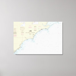 Cape Hatteras to Charleston Nautical Chart 11520 Canvastryck