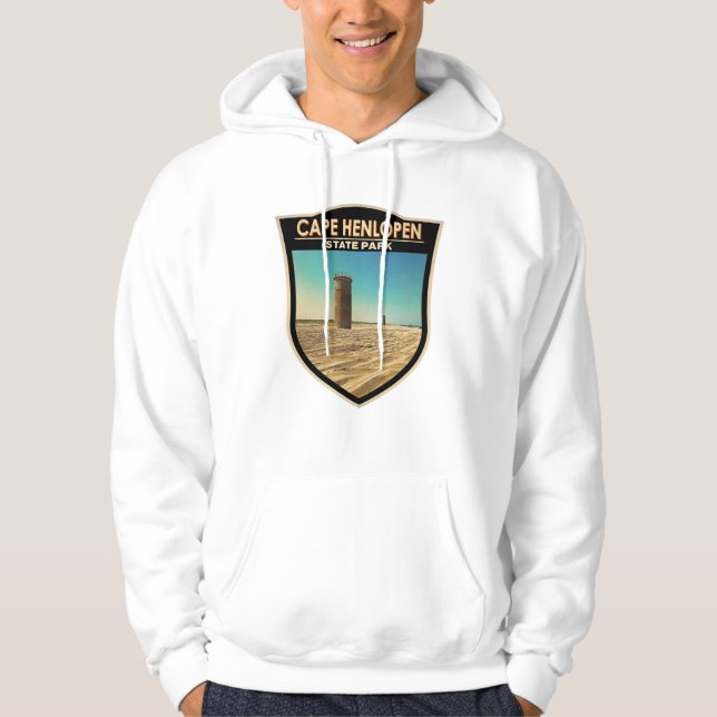 Cape Henlopen State Park Delaware Watercolor Hoodie (Framsida)