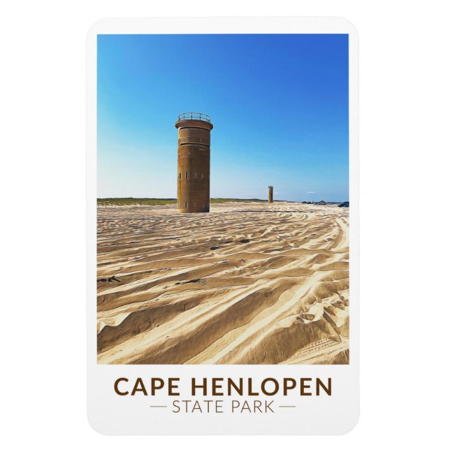 Cape Henlopen State Park Delaware Watercolor Magnet (Vertikal)