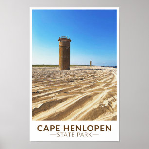 Cape Henlopen State Park Delaware Watercolor Poster
