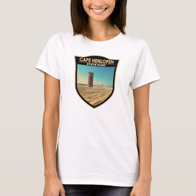 Cape Henlopen State Park Delaware Watercolor T Shirt (Framsida)