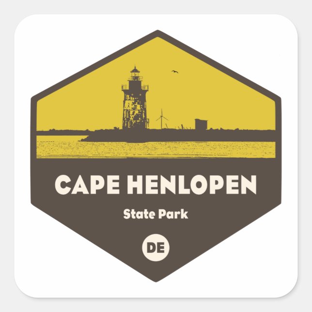 Cape Henlopen State Park Fyrkantigt Klistermärke (Framsida)