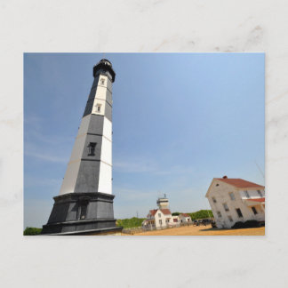 Cape Henry Lighthouse med vit staket Va. Beach Vykort