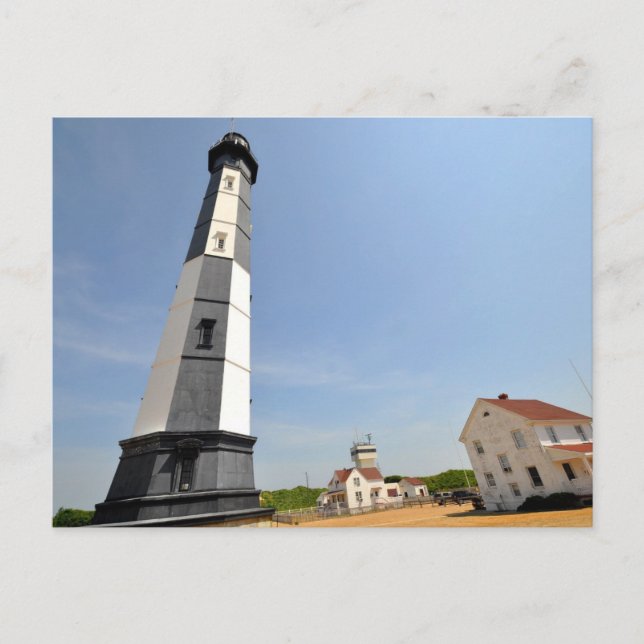Cape Henry Lighthouse med vit staket Va. Beach Vykort (Framsida)