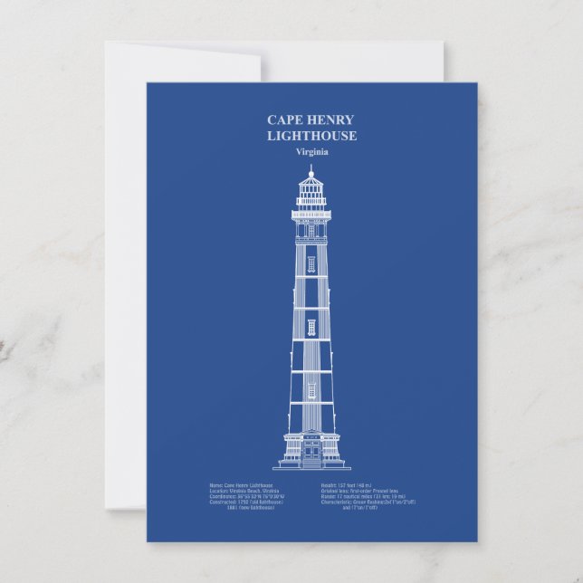 Cape Henry Lighthouse - Virginia - AD Anteckningskort (Framsida)