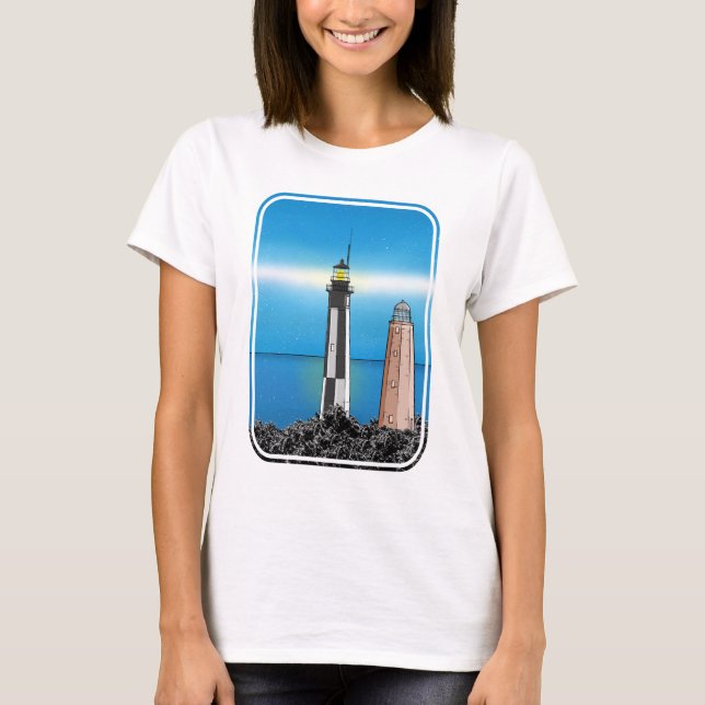 Cape Henry Lighthouse Virginia Chesapeake Bay T Shirt (Framsida)