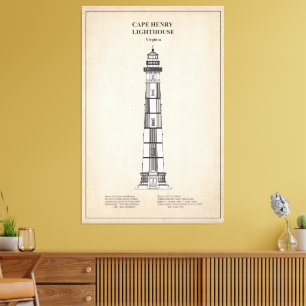 Cape Henry Lighthouse - Virginia - SBD Canvastryck