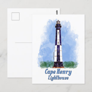 Cape Henry Lighthouse Watercolor - Virginia Vykort