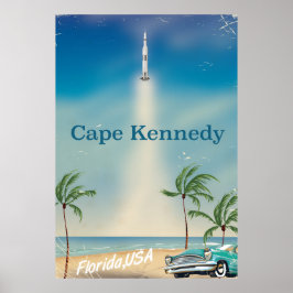 Cape Kennedy retro Saturn fem raketaffisch. Poster