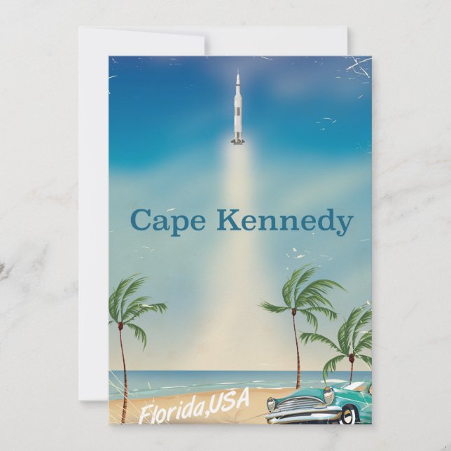 Cape Kennedy vintage Saturn poster fem raketer (Framsida)