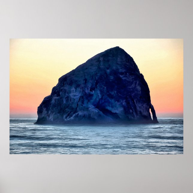 Cape Kiwanda Haystack Sten vid Sunset i Oregon Poster (Framsidan)