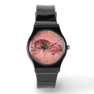 CAPE-LEJONA LJUGER NED, Rosa Röd Armbandsur
