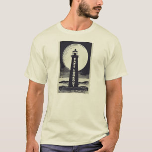 Cape Lookout Lighthouse North Carolina Måne T Shirt