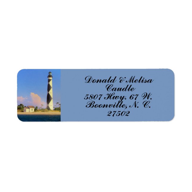 CAPE LOOKOUT LIGHTHOUSE RETURADRESS ETIKETT (Framsidan)