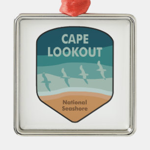 Cape Lookout National Seashore Fiskmåsar Julgransprydnad Metall
