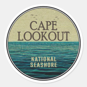 Cape Lookout National Seashore Ocean Birds Runt Klistermärke