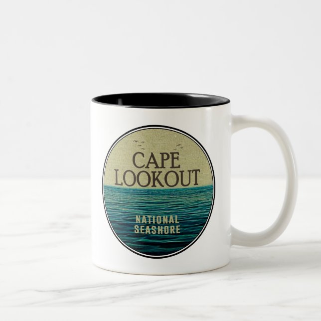 Cape Lookout National Seashore Ocean Birds Två-Tonad Mugg (Höger)