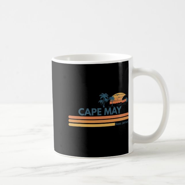 Cape May Beach New Jersey Summer Palm Tree Men Wom Kaffemugg (Höger)