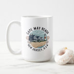 Cape May Beach Retro Vignette Kaffemugg<br><div class="desc">Stylish coffee mug retro style vignette of Cape May Beach,  New Jersey.  Perfect for your Cape May home or business!</div>