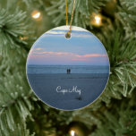 Cape May Beach Sunset Julgransprydnad Keramik<br><div class="desc">Sockel maj Beach Sunset Ornament</div>
