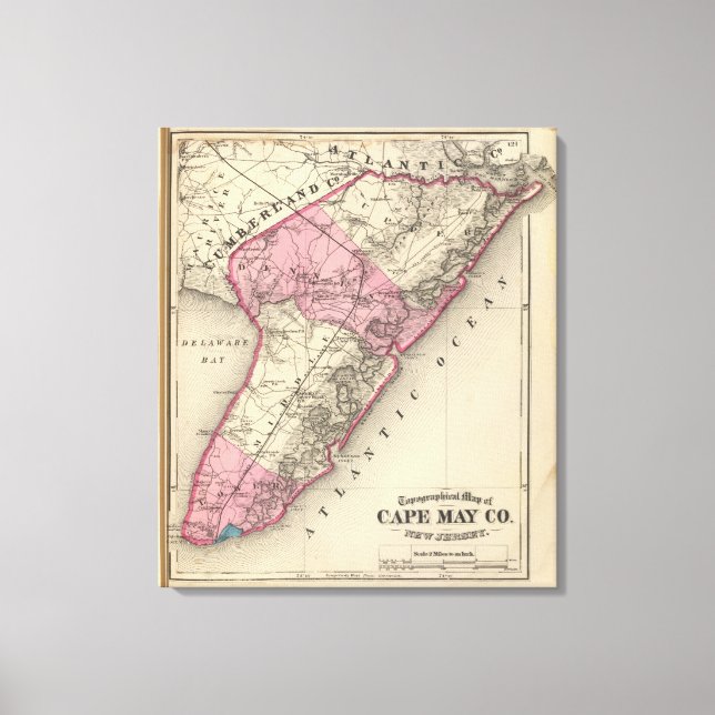 Cape May County, NJ Canvastryck (Framsida)