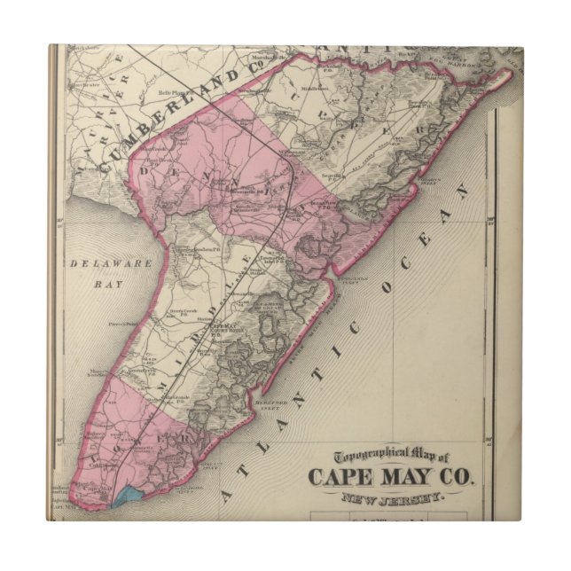 Cape May County NJ Kakelplatta (Framsidan)