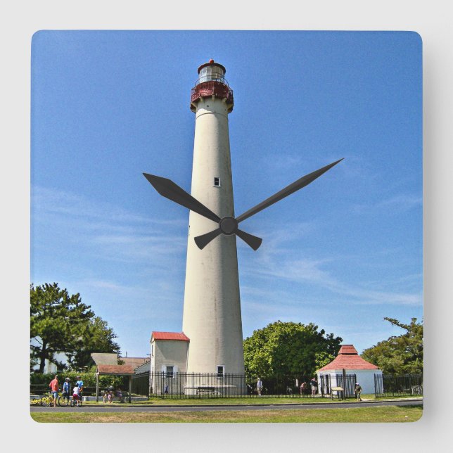Cape May fyr, New jersey Wall Clock Fyrkantig Klocka (Framsida)