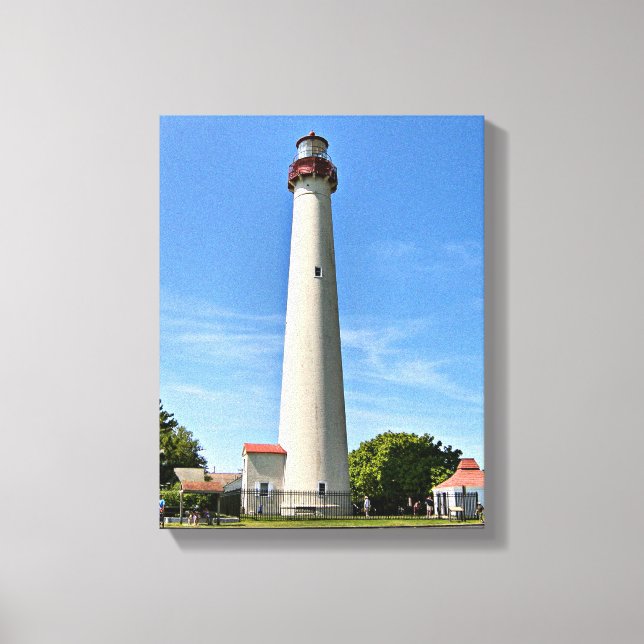 Cape May fyr, New jersey Wrapped Canvas (Framsida)