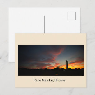 Cape May fyr solnedgång vykort