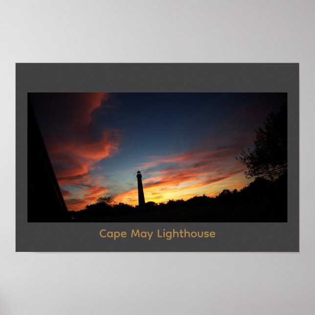Cape May fyr Sunset Affisch (Framsidan)