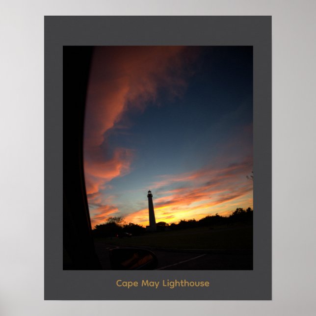 Cape May fyr Sunset Affisch (Framsidan)