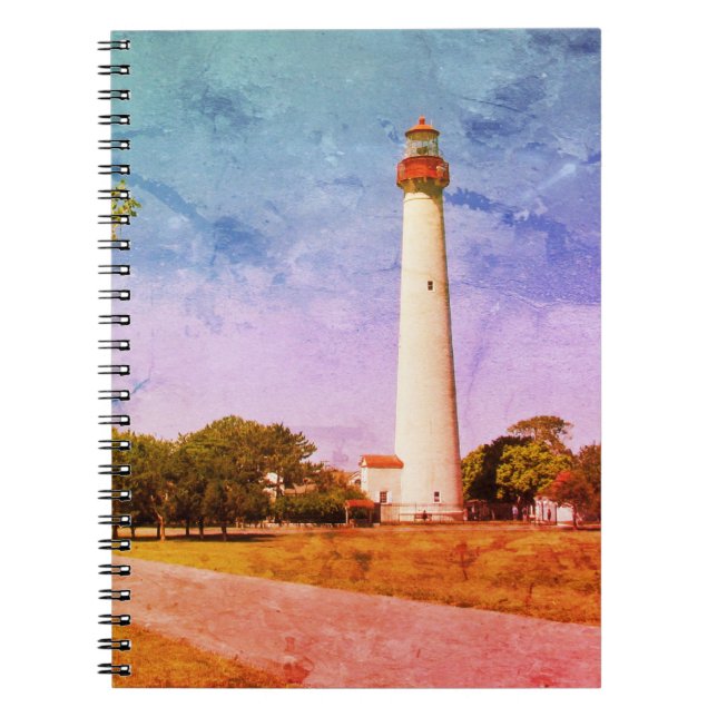 Cape May fyrduk Canvastryck Anteckningsbok (Framsidan)
