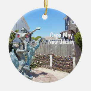 Cape May Kärlek Locks Julgransprydnad Keramik