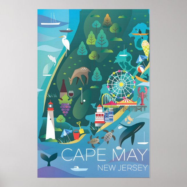 Cape May Karttryck Poster (Framsidan)
