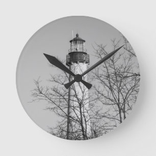 Cape May Light b/w Rund Klocka