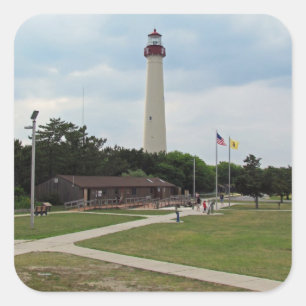 Cape May Lighthouse Fyrkantigt Klistermärke