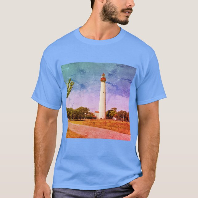 Cape May Lighthouse-Kanvastrycket T Shirt (Framsida)