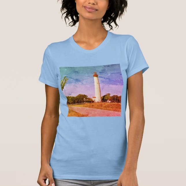 Cape May Lighthouse-Kanvastrycket T Shirt (Framsida)