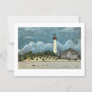 Cape May Lighthouse Painting, New jersey Vykort