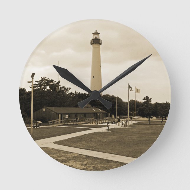 Cape May Lighthouse Rund Klocka (Framsida)