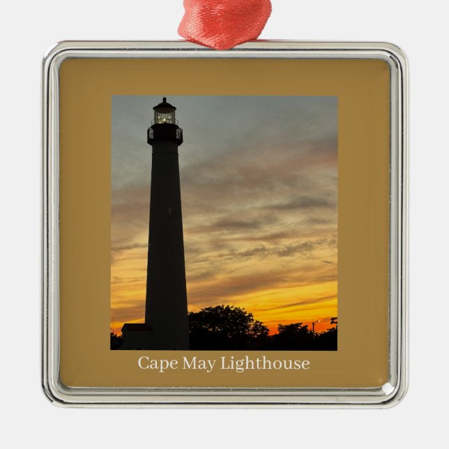 Cape May Lighthouse Sunset Ornament  (Framsidan)