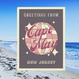 Cape May New jersey disco Retro lila vykort