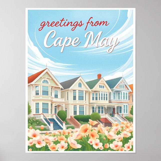 Cape May, New Jersey – hus i victoriansk stil Poster (Framsidan)