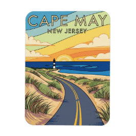 Cape May New jersey Illustration Travel Magnet