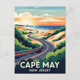 Cape May New jersey Illustration Travel Postcard Vykort