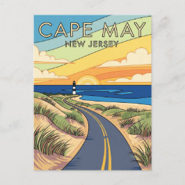 Cape May New jersey Illustration Travel Vykort