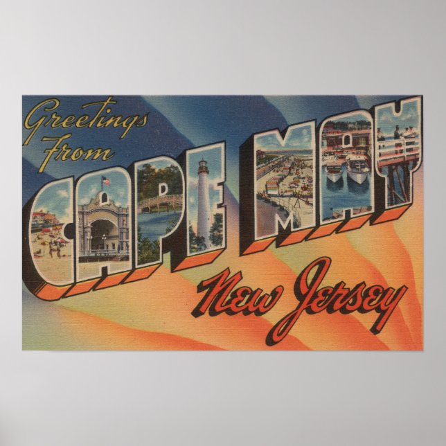 Cape May, New jersey-Large Brev Scenes Poster (Framsidan)