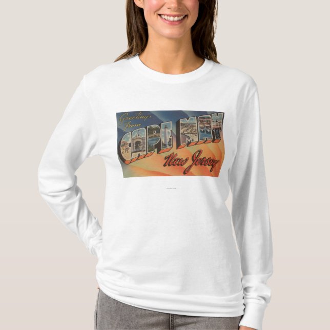 Cape May, New jersey-Large Brev Scenes T-shirt (Framsida)