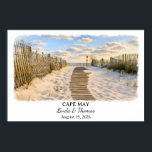 Cape May New Jersey Poster, Watercolor, Custom Poster<br><div class="desc">Turn your favorite journey into a lasting piece of art. This personalized watercolor travel poster captures the feeling of a place that means something special to you — whether it was a romantic getaway, a family vacation, a honeymoon, or a once-in-a-lifetime adventure. Designed to celebrate memories, this artwork transforms a...</div>