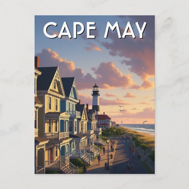 Cape May New Jersey Resorvpostkort Vykort (Framsida)